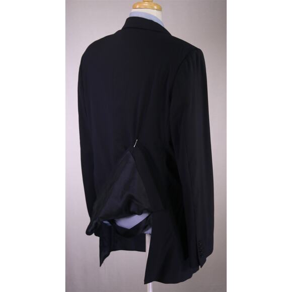 John Varvatos Solid Black Wool Stretch 2-Btn Blazer Jacket 42L - Picture 7 of 9